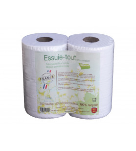 Essuie-tout recyclé Ecolabel - 2 rouleaux